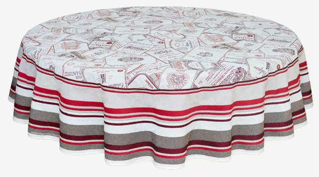 French Jacquard Round Tablecloth DECO (BORDEAUX)